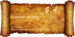 Gyenes Anita névjegykártya