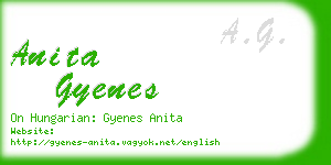 anita gyenes business card